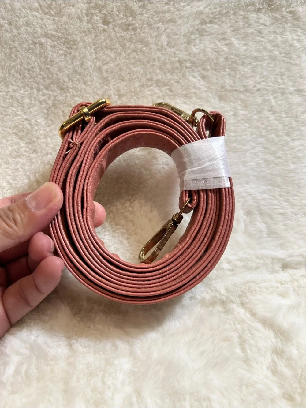 Adjustable Dusty Rose Fashion Crossbody Strap with Gold Hardware - replacement